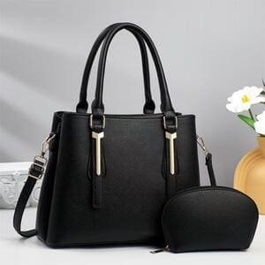 Elegance Duo Satchel Set Brown, Black, Red