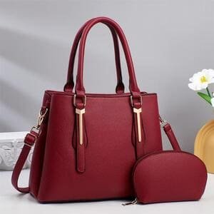 Elegance Duo Satchel Set Brown, Black, Red